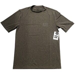 Billabong Mens Gray Short Sleeve Rash Guard Swim Shirt Size Large UPF 50+